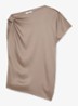 KEZIA Satin Draped One-Shoulder Top - Beige