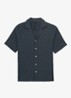 Knox overhemd met structuur - Airforce Blue / Blauw