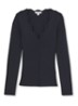 Lara ribgebreide trui met crochet detail - Donkerblauw