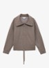 Layla sweater van wol en lyocell met hakve rits - Bruin