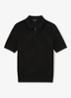 Leigham regular fit polo met halve rits - Black / Zwart