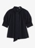 Lerina blouse met sjaalkraag - Donkerblauw