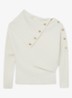 Lexi ribgebreide top met geknoopt detail - Wit