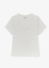 Lola T-shirt van linnen met V-hals - Wit