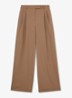 LUNA high waist wide fit pantalon in wolblend - Camel