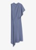 Naomi one shoulder maxi jurk van satijn met plooidetail - Lila