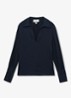 Orla tuniek in zijdeblend met kraag - Donkerblauw