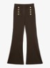 Petite Athena mid waist flared jeans met sierknopen - Bruin