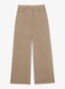 Petite Carmen high waist wide fit pantalon in linnenblend - Beige