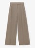 Petite Mila high waist wide fit pantalon van linnen - Bruin