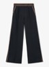 Petite Mila high waist wide fit pantalon van linnen - Donkerblauw