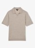 Regular fit fijngebreide polo van wol - Khaki