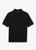 Regular fit fijngebreide polo van wol - Black / Zwart