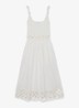 Rite ribgebreide midi jurk met cut-out detail - Wit