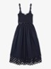 Rite ribgebreide midi jurk met cut-out detail - Donkerblauw