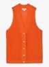 Robin grofgebreid gilet van linnen - Orange