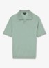 Rook regular fit polo met structuur - Soft Sage Green / Lichtgroen