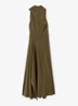 Sabine asymmetrische maxi jurk met sjaalkraag - Khaki