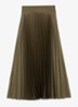 Seren geplooide midirok - Khaki