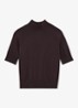 Sienna top in wolblend met opstaande kraag - Donkerbruin