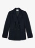 Solene double-breasted blazer met klepzakken - Donkerblauw