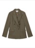SOLENE Wool-Blend Double-Breasted Suit Blazer - Groen