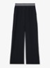 Sonnie high waist wide fit broek met steekzakken - Donkerblauw