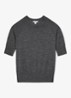 Suzzie fijngebreid T-Shirt in merino wolblend - Donkergrijs