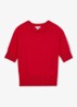 Suzzie fijngebreid T-Shirt in merino wolblend - Rood