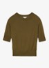 Suzzie fijngebreid T-Shirt in merino wolblend - Khaki
