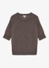 Suzzie fijngebreid T-Shirt in merino wolblend - Bruin