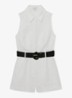 Taylor playsuit van linnen met ceintuur - Wit