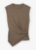 Tia top met gedrapeerd detail - Khaki