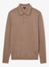TRAFFORD Merino Wool Long-Sleeve Polo Shirt - Camel