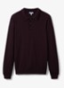 Trafford regular fit fijngebreide polo van merino wol - Bordeauxrood
