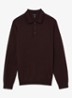 Trafford regular fit polo van merino wol - Bordeauxrood