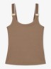 VINNIE Stretch-Cotton Hardware-Detail Vest - Camel / Ivoor