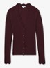 Vinny ribgebreid vest met V-hals - Bordeauxrood