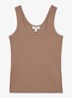 VIOLET Stretch-Cotton Ribbed Vest - Beige