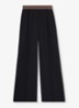 Wilde mid waist wide fit pantalon met steekzakken - Donkerblauw