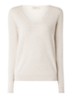 Fijngebreide pullover van kasjmier met V-hals - Beige