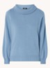 Fijngebreide trui van  kasjmier met opstaande kraag - Blauw