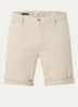 Benni straight fit korte chino met steekzakken - Creme