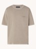 Owners Club T-shirt met logo- en backprint - Zand