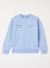 Kelto sweater met logo- en backprint - Lichtblauw