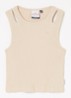 Luna ribgebreide top met cut-out detail - Zand