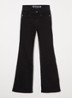 Mikkie flared jeans met donkere wassing - Zwart