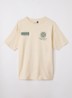Nathan T-shirt met front- en backprint - Creme
