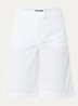 Base mid waist straight fit korte broek van katoen - Wit