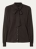 Blouse met sjaalkraag - Donkerbruin